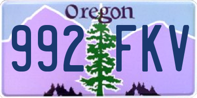 OR license plate 992FKV