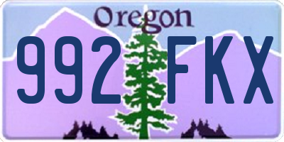 OR license plate 992FKX