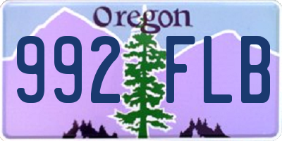 OR license plate 992FLB