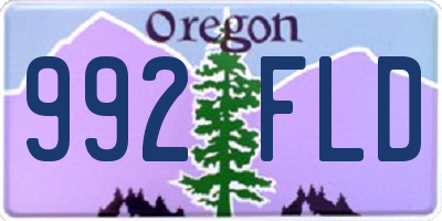 OR license plate 992FLD