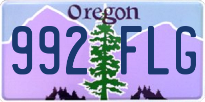 OR license plate 992FLG