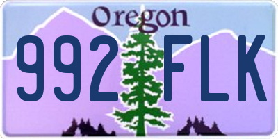 OR license plate 992FLK