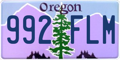 OR license plate 992FLM