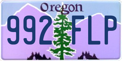 OR license plate 992FLP