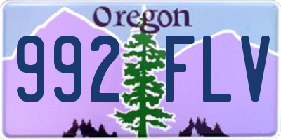 OR license plate 992FLV