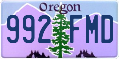 OR license plate 992FMD