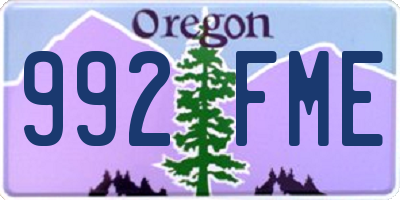 OR license plate 992FME