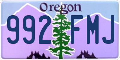 OR license plate 992FMJ