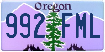 OR license plate 992FML