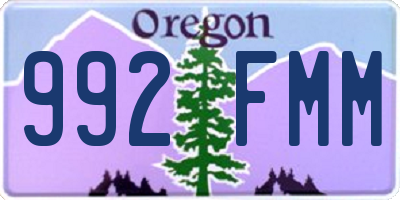 OR license plate 992FMM