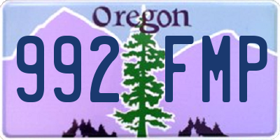 OR license plate 992FMP