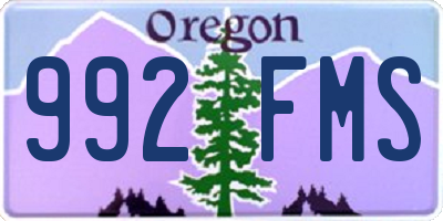 OR license plate 992FMS