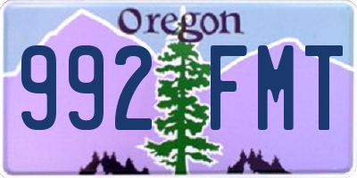 OR license plate 992FMT