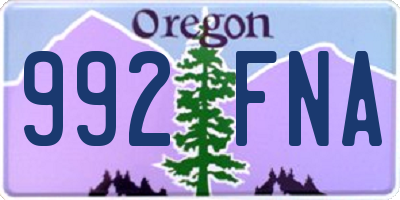 OR license plate 992FNA
