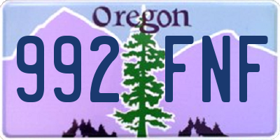 OR license plate 992FNF