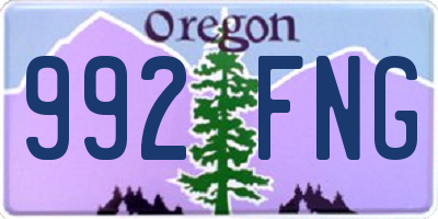 OR license plate 992FNG