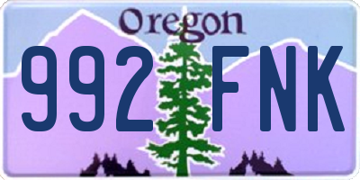 OR license plate 992FNK
