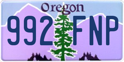 OR license plate 992FNP