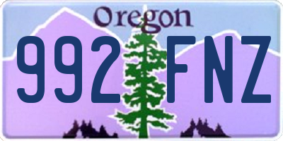 OR license plate 992FNZ