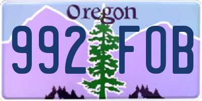 OR license plate 992FOB