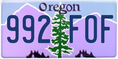 OR license plate 992FOF