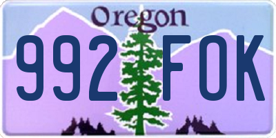 OR license plate 992FOK