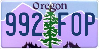 OR license plate 992FOP