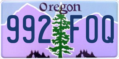 OR license plate 992FOQ