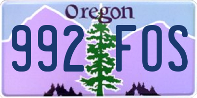 OR license plate 992FOS