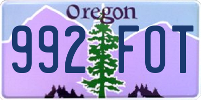 OR license plate 992FOT