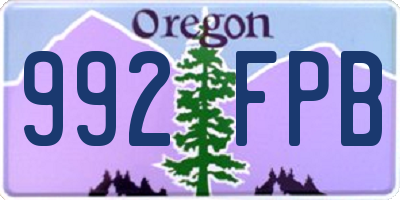 OR license plate 992FPB