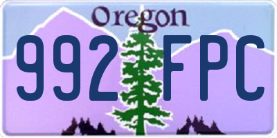 OR license plate 992FPC
