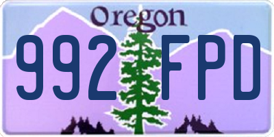 OR license plate 992FPD