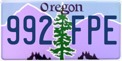OR license plate 992FPE