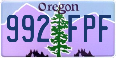 OR license plate 992FPF