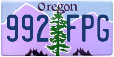 OR license plate 992FPG
