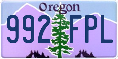 OR license plate 992FPL