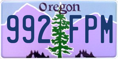 OR license plate 992FPM