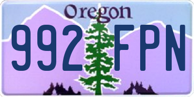 OR license plate 992FPN