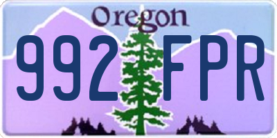 OR license plate 992FPR