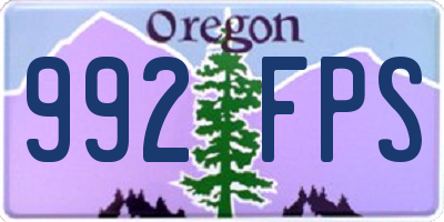 OR license plate 992FPS