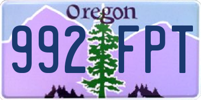 OR license plate 992FPT