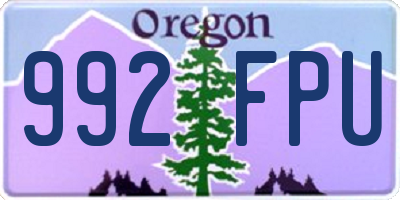 OR license plate 992FPU