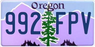 OR license plate 992FPV