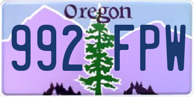 OR license plate 992FPW