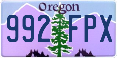 OR license plate 992FPX