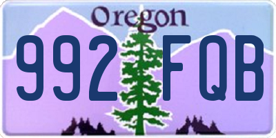 OR license plate 992FQB