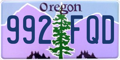 OR license plate 992FQD