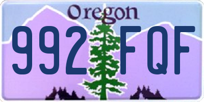 OR license plate 992FQF