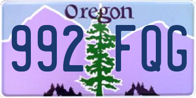 OR license plate 992FQG